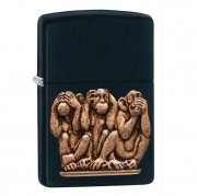 ��������� Zippo - 29409 Three Monkeys - Black Matte