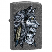 ��������� Zippo - 29863 Wolf Skull Feather Design